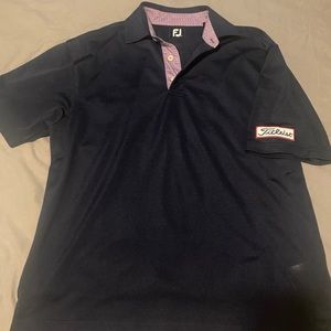 Size Lg deep navy and purple FJ golf shirt. Great condition